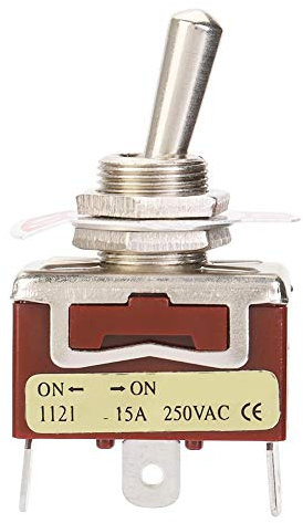 5Pcs Interruptor de palanca ON-ON SPDT Interruptor de Palanca 12mm 3 Pines 2 Posiciones Controles Eléctricos Industriales 15A 250V