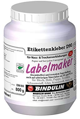 Labelmaker Etikettenkleber PE-Dose, für Blech, Holz, Pappe, Karton, Glas, Stein, Gummi, Kunststoff, Styropor® (500 g)