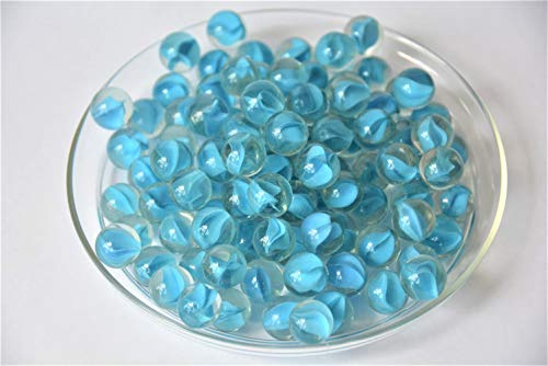 hochwertige Murmeln aus Glas, Ø ca. 16 mm, 100 Stück (hellblau, 121 3117)