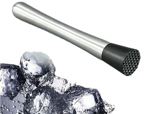 Edelstahl Cocktail Stößel, Edelstahl Ice Crusher, Edelstahl Bar Stick Cocktail Stößel Mojito Stampfer Obst Mixer DIY Barware Werkzeug zum Debuggen köstlicher Cocktails, Getränke und Säfte