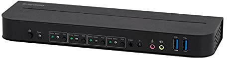 Monoprice Blackbird 4K DisplayPort 1.4 USB 3.0 4x1 KVM Switch, 4K @ 60Hz, HDR, YCbCr 4:4, HDCP 2.2, Teilen Sie 4 Computer mit 1 Tastatur Maus Monitor Drucker
