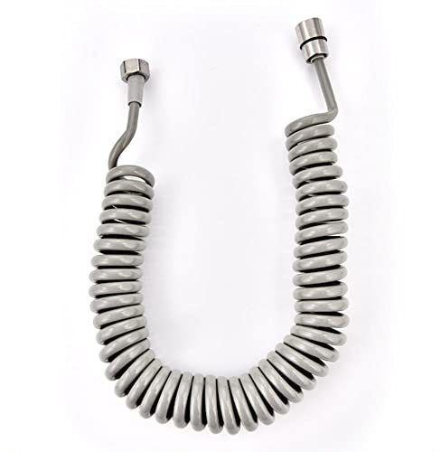 BiaoTeng Tubo Doccia Telescopico Grigio 5m, PU, Acciaio Inossidabile 304, G1/2, Flessibile, Antideflagrante, Antiruggine, Adatto per Docce, Bidet, Spruzzatori del Lavandino, 1 Pezzo