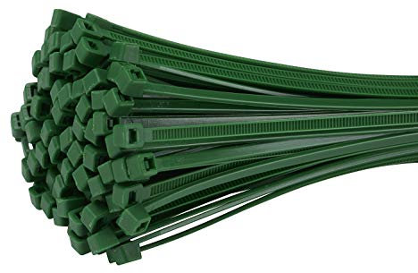Fix&Easy Kabelbinder 3,6x300mm Grün passend zu RAL 6002 Laubgrün 25 Stück UV- und Wetterbeständig Set für Garten Blätterzaun Blickschutz Drahtzaun Pflanzstäbe Rankstäbe Sichtschutz Zaun Zaunblende