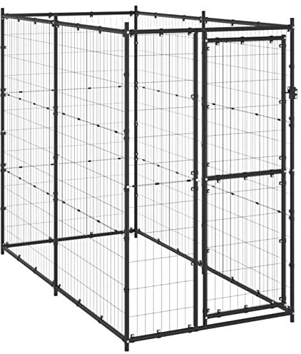 Susany Perrera de Exterior Casa Jaula de Perro para Mascotas de Jardín Exterior con Puerta Sistema de Cierre con Cerradura Acero 110x220x180 cm
