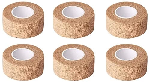6pc-1 Inch Wide Skin Colour Elastic Self- Adhesive Bandage Finger Tape,First Aid Wrap Bandages, for Wrist and Ankle Sprains & Swelling