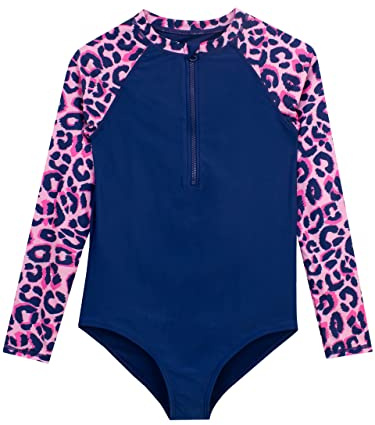 Harry Bear Costumi Intero Bambina, Costume Piscina Bambina con Cuori, Costume Intero Bambini Manica Lunga