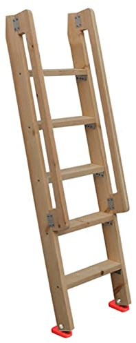 Hochbett Leiter Etagenbettleiter aus Naturholz - Retro-Loft-Wohnheim mit Kurzer Etagenleiter, Platzsparende 4/5-Stufenleiter für Wohnmobil-Wohnwagen-Küchenschrank