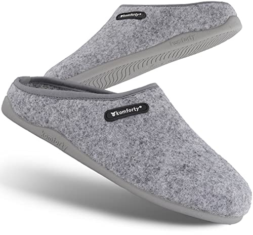 Komforty Hausschuhe Unisex (Grau, eu_footwear_size_system, adult, men, numeric, medium, numeric_41)