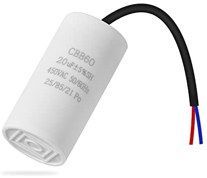 CBB60 450V 20uf 50/60HZ Anlaufkondensator, Motorbetriebskondensator, Motorkondensator, Entstörkondensator,ANGEEK Motorstartkondensator, Mikrofaradkondensator mit Draht