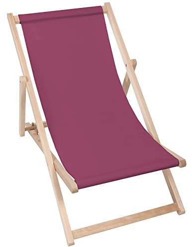 DreamRoots Liegestuhl Klappbar Holz aus Buchenholz, bis 130 kg belastbar, 3-Fach verstellbare Rückenlehne, waschbarer Polyesterbezug