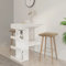 Homiuse Mesa Alta de Bar con Estantería - Mueble de Almacenaje para Cocina - Aglomerado Blanco - 100x50x101,5 cm