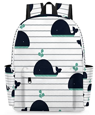 TropicalLife Niedlicher Wal-Kinderrucksack, lustiger Wal-Rucksack für Mädchen, Jungen, Kinder, Büchertasche, Schule, Reisen, lässiger Tagesrucksack, multi