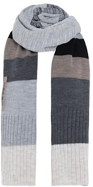 KNIT FACTORY - Dali Schal - Strickschal für Damen und Herren - Bequemer Schal mit Wolle - Hochwertige Qualität - Mehrfarbig - Grau - 200x50 cm