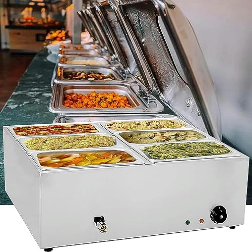 Scaldavivande a 4 vassoi, scaldavivande elettrico da 1500 W, server a buffet da tavolo, scaldavivande elettrico per feste, catering, ristoranti