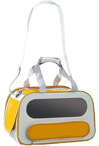 Multifunktionale Haustier-Katzentasche, kann auf einer Schulter über den Körper getragen werden, tragbar, atmungsaktiv, große Kapazität, Haustier-Rucksack (gelb)