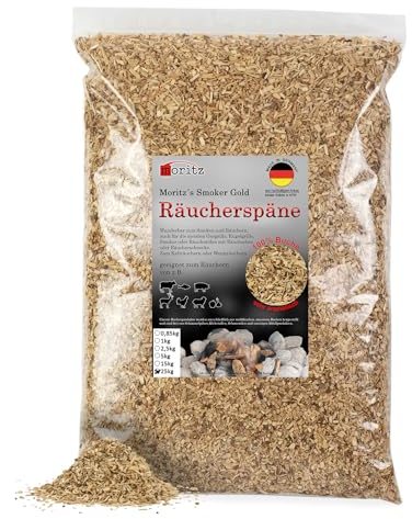 Moritz 25kg Räucherspäne Buche fein 0,75-2 mm Räuchern I Kalträuchern von Fisch Fleisch Wurst Käse Gemüse auch für BBQ I Grill - Räuchermehl