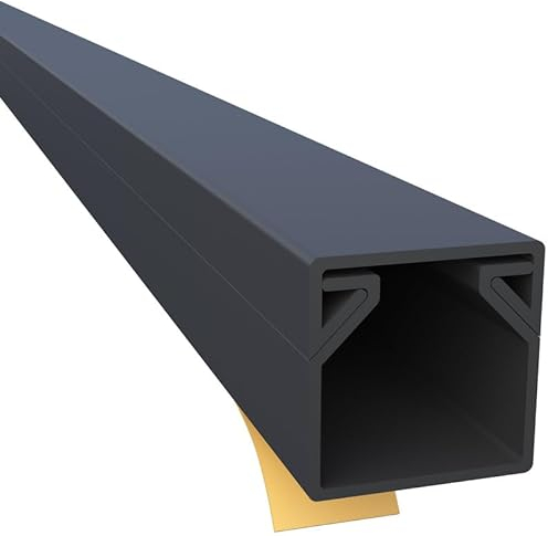 CILSON WDK1212SS 2700030 Kabelkanal Selbstklebend 12x12mm 10m, Schwarz - 10 Stück 1 m / 1000 mm, Kabelführung, Einfache Installation, Vorgestanzte Bohrlöcher