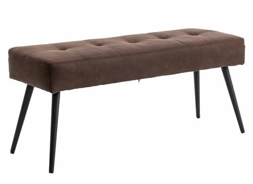 Riess Ambiente Design Sitzbank Boutique 100cm braun Microfaser Schwarze Metallbeine Polsterbank Schminkbank Schuhbank Schlafzimmerbank Flurbank