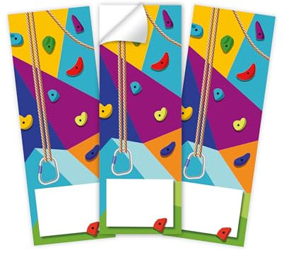 Minkocards 8 Aufkleber Klettern Bouldern Verpackung von Geschenken für Mädchengeburtstag Jungengeburtstag Etiketten für Geschenkverpackung