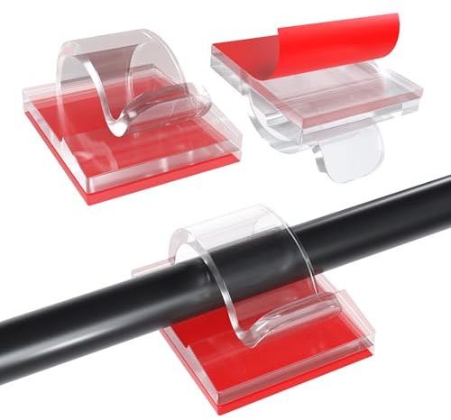 MMOBIEL 120 pz. Fermacavi Autoadesivi – Cavo per Cavi Organizer Ganci Trasparenti - Gestione dei Cavi per Scrivania, Parete, Auto, Ufficio, Elettrici ecc. -Organizzatori fili Diametro 6,5mm