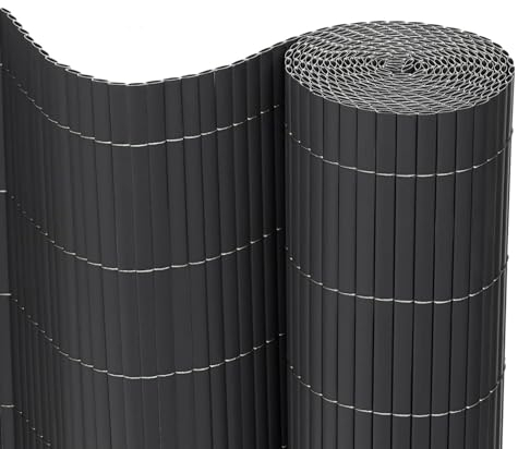 JORON PVC Sichtschutzmatte, Balkon Sichtschutz mit Kabelbindern, Sichtschutzzaun Wasserdicht Windschutz für Garten, Balkon und Terrasse (Anthrazit, 80x500cm)
