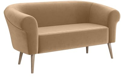 MEBLINI Mini Sofa 2-Sitzer für Wohnzimmer - Mini Lounge für zwei Personen - Küchensofa - Sofa Klein - EMILIA - 2 - Beige Samt