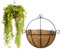 Sanfly Cesta Colgante Redonda, 2 Unidades, Macetero De Pared De Medio Círculo con Revestimiento De Fibra, Cesta Colgante De Metal para Exteriores, para Jardín, Maceta, Verduras