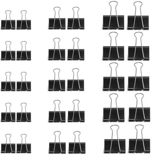 70 mollette pieghevoli, 19/25/32 mm, colore nero, clip di carta in metallo, graffette in acciaio, per ufficio e casa