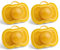 Herobility Gentle Pacifiers – Protective case – BPA-free – Large air vents – Newborn – 6 months – 4-pack – Mustard