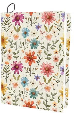 CRASPIRE Funda para Libro Elástica con Diseño de Flores Lavable Reutilizable Tela de Nailon Grande Protector de Libros de Poliéster Envolturas Elásticas para Cuadernos 9.4x15.7 Pulgada Adecuadas para