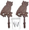 your castle Haken 2er Set Vogelmotive Dekorativer Wandhaken Garderobenhaken Kleiderhaken aus Gusseisen Eule, 18 x 8 cm