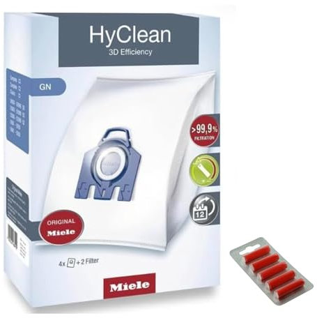 ORNACH Genuine Miele GN Vacuum Hoover Bag, Miele C3 Hoover bags 3D Efficiency Dustbags, Microfiber, White, Classic C1, Complete C1 C2 C3 Plus Vaccum Freshener Pack of 5