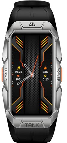 KOSPET Smartwatch Uomo, 24h Sonno Monitoraggio, impermeabile IP69K, 70 Modalità Sport, Schermo AMOLED Curvo 3D da 1,47, per Android e iOS