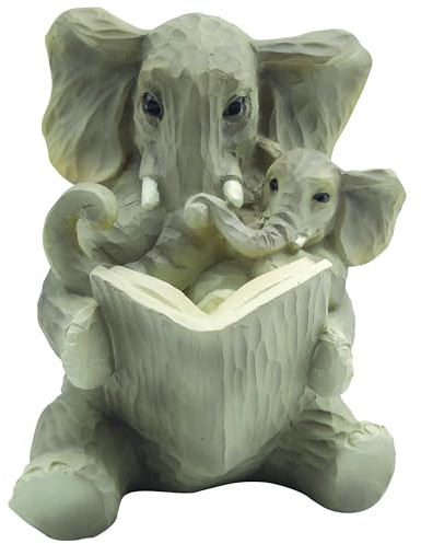 The Leonardo Collection Ellie & Family Storytime Elephant Figurine Figurines Statues For Home Decor | Ideal Ornaments Friendship Gifts For Women & Men | Lovely Centerpiece & Living Room Accessories