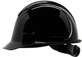 Honeywell North Short Brim NSB20011E Casque de Sécurité à Bord Court, Noir, Non Ventilé, Mécanisme à Double Verrouillage, Suspension à Cliquet à 4 Points, Polyéthylène Haute Densité (1 Pièce)