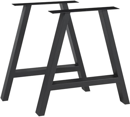 [en.casa] Tischgestell Eschau 2er Set Tischbeine Metall für Beistelltisch Couchtisch 40 x 40 cm Tischfüße höhenverstellbar Couchtischgestell Tischuntergestell Schwarz