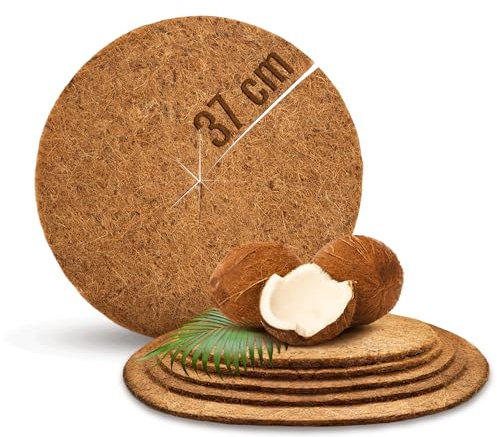 ProFlora® Kokos Mulchscheibe Winterschutz - Biologisch abbaubare Kokosscheibe als Winterschutzmatte für Pflanzen (37 cm, 1 Stück)