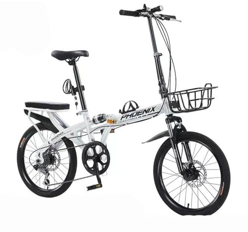 QXIWAOE Faltrad 20 Zoll 7-Gang-Antrieb für Erwachsene, Leichter Rahmen aus Kohlenstoffstahl, faltbares Fahrrad mit Scheibenbremsen, geeignet für Erwachsene Männer und Frauen, Teenager