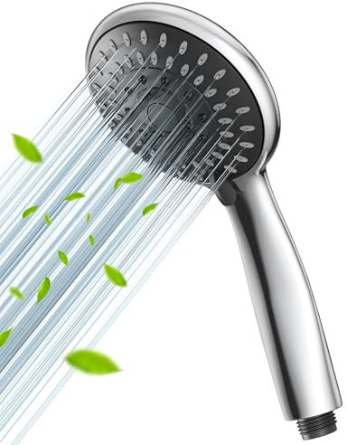VOXON Shower Head, High Pressure Shower Head - 5 Spray Chrome Handheld Showerhead, Universal Handheld Showerhead Replacement for Low Water Pressure Systems, Anti-Leak Design