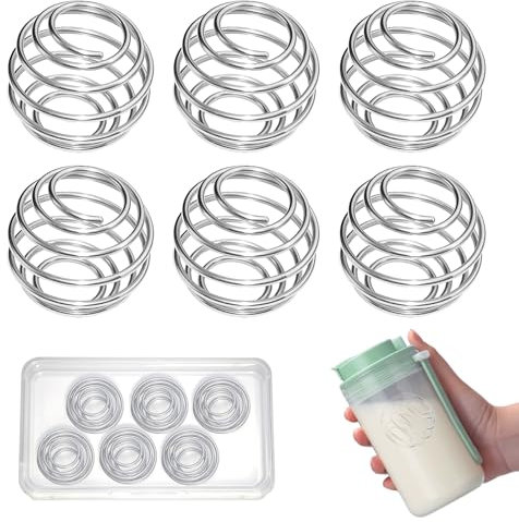 GOTRUST 6 Pièces Boule Mélangeur Proteine, Boule Shaker Biberon Anti Grumeau, Boule de Secousse Shakers, Boule de Secousse Shaker pour Bouteille Mélangeur, Tasses de Sport, Verre