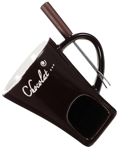 Cabilock Ceramic Fondue Pot Set Chocolate Melting Stove for Butter Cheese Ice Cream Hotel Style Easy Clean Multi-functi