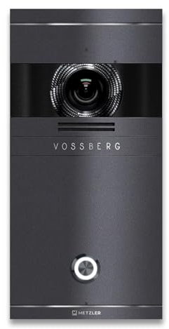 Metzler Video Türsprechanlage 1 Familienhaus | Türklingel mit Kamera FullHD | Opt. 7 Monitor | Smartphone App | Mit Anschluss für Türöffner | Anschluss: LAN POE | Eisenglimmer | VDM10 2.0 Colson