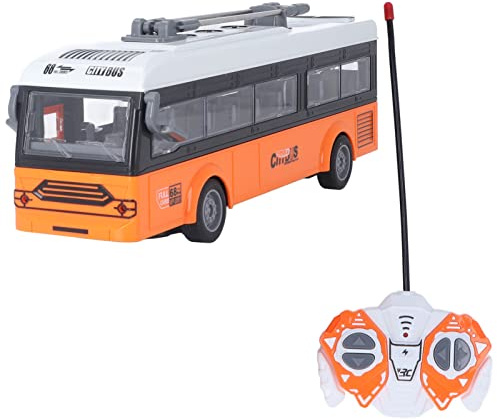 BSTCAR Ferngesteuerter Bus Spielzeug mit Sound, elektronische wiederaufladbare RC Schulbus elektronische Spielfahrzeuge Simulation Bus für Kinder (Orange)