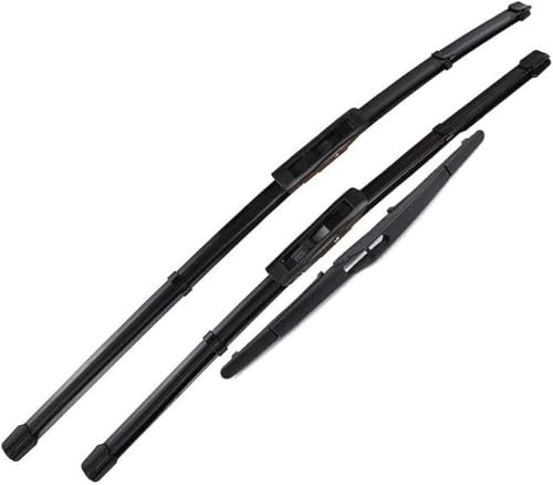 MOZbatte Escobillas Limpiaparabrisas Set 3 Piezas compatible con Scenic III y Grand Scenic III (2009-2016), Delanteras 30+26 y Trasera 12