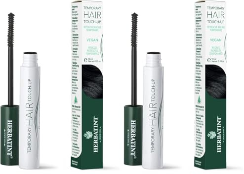 Herbatint Mascara Temporary Hair Touch-Up Noir | Retouche Racine Instantané | Couverture Temporaire des Cheveux Blancs | Testé Dermatologiquement | 93% d'Ingrédients d'Origine Naturelle (Lot de 2)