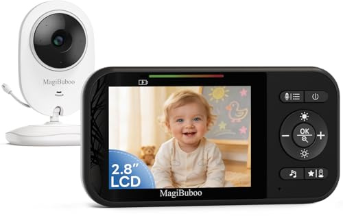 MagiBuboo Babyphone mit Kamera ohne WLAN Baby Monitor IR-Nachtsicht Babyfon mit Kamera 2.8 IPS Display Video Babyphone 2-Wege-Audio ECO-/VOX-Modus Weinen-Erkennung 2-Wege-Audio