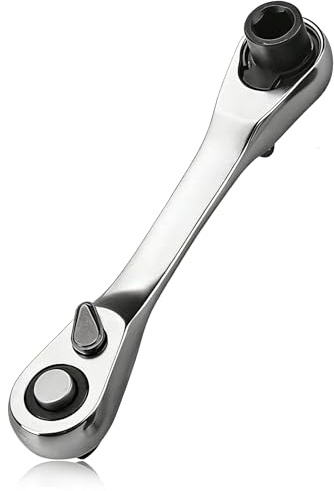 CLKE 1/4 Mini Double Ratchet Wrench, 72 Tooth Drive Hex Bit Ratchet Tool | Quick Install Release Socket Wrenches, Spanner Hex Torque Wrench, for Tight Space, Home DIY