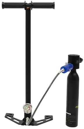 GramStudio Mini bouteille de plongée de 0,5 l avec pompe à main, réservoir d'oxygène portable pour la respiration sous-marine, réservoir d'oxygène pour plongée en apnée en eaux peu profondes