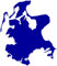 Samunshi® Rügen Aufkleber Insel 6,6 x 8cm brillantblau