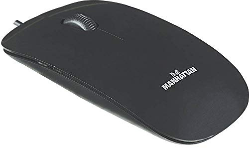 Manhattan 177658 Optische Slim Maus (USB - drei Tasten plus Mausrad - 1000 dpi) schwarz